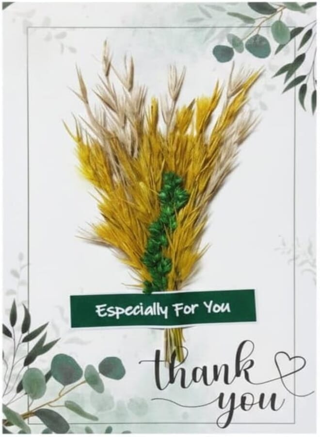 card with dried flowers, gift for wedding, personalized wedding gifts, gift for birthday (Multicolor)